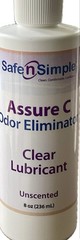 Safe N Simple Assure C Odor Eliminator Clear Lubricant Unscented 8 oz. (236 ml)