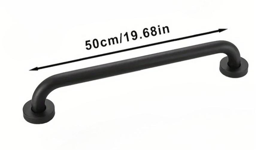 Stainless Steel Black Bathroom Grab Bar, Anti-slip Curved Safety Handrail