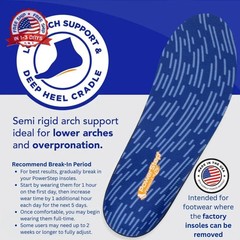 PowerStep Pinnacle Low, PowerStep Insoles, Flat Feet, Plantar Fasciitis Relief,