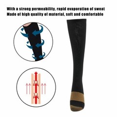(6 Pairs) Copper Compression Socks 20-30mmHg Graduated Support Mens Womens S-XXL
