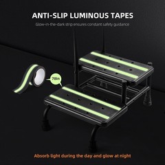 2 Step Stool with Handle Adjustable Handrail Non Slip Heavy Duty for Adults