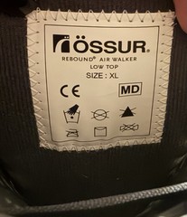 Ossur Rebound Air Walker Boot Low Top Size XL w/ Air Pump & Rocker Bottom
