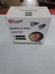 Lucid Enrich PRO In-the-Ear Personal Hearing Amplifier NEW Open BOX Free Ship!