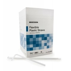 McKesson Flexible Drinking Straw, 7.75 Inch, Individually Wrapped, Box of 500