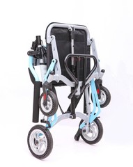 16in Seat Portable Folding Lightweight Transport Wheelchair 8” Rear Wheels