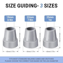 Crutch Tips 7/8 Inch Upgrade Heavy Duty Rubber 4PCS, Grey-4 Pcs