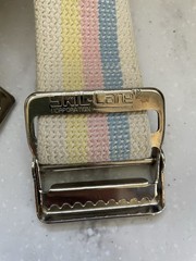 SkiL-Care Gait Belt 60″ Length Pastel Stripe 2″ Ivory yellow pink blue Stripe