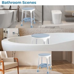 Shower Chair Stool for Inside Shower, Small Corner Plastic Blue