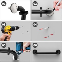12-Inch Oil Rubbed Black Stainless Steel Shower Grab Bar for Ultimate Safety