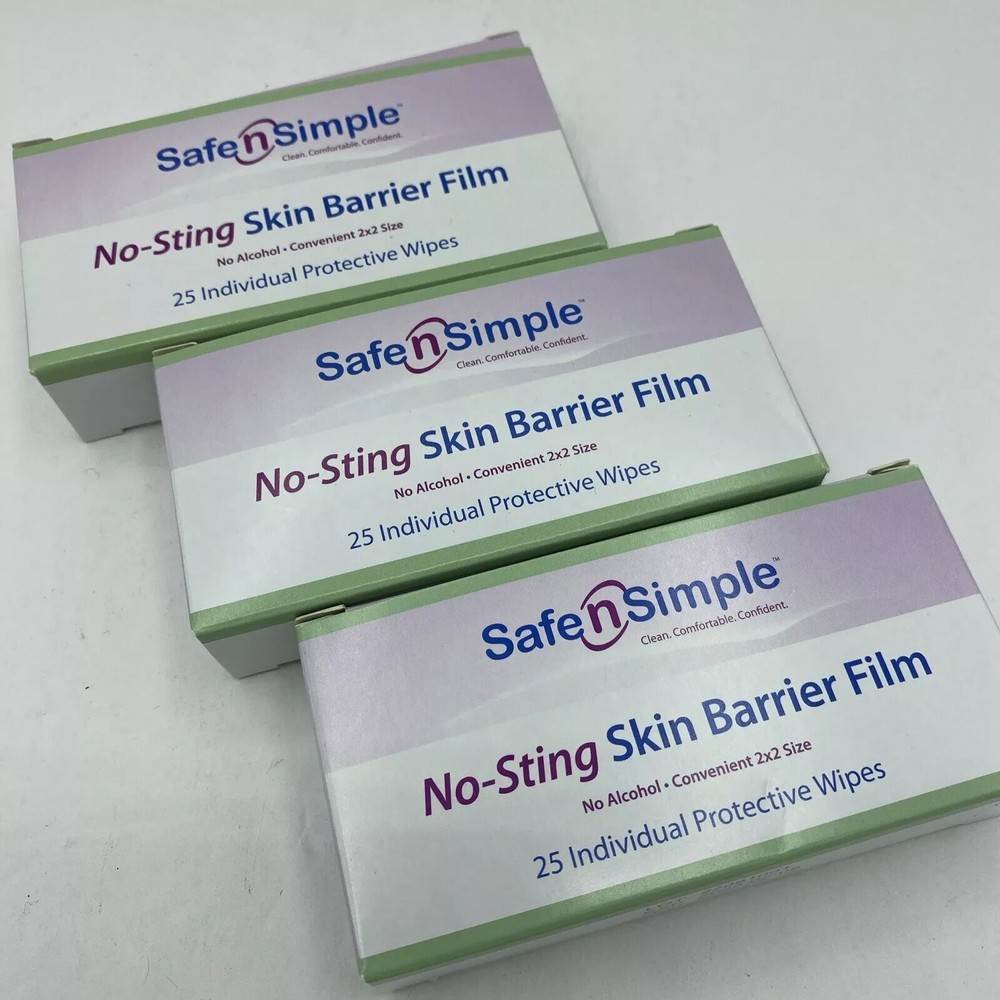 75 SAFE N SIMPLE SNS80725 Skin Barrier Film Wipes, No Sting Exp. 2026-27 NIB PPD