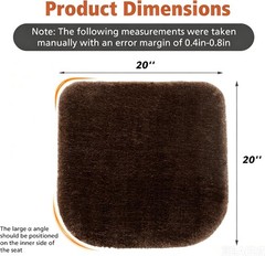 Fur Car Seat Cushion 20 Inch 18mm Medium Pile Seat Pad with Non-Slip TPE Backing