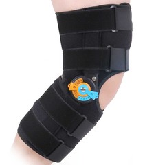 Hinged Knee Brace with Side Stabilizers ROM Knee Support Adjustable Knee Immo…