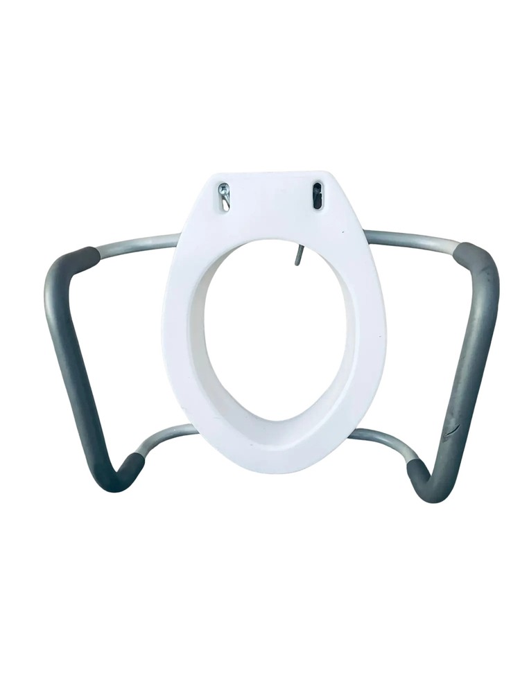 Carex Raised Toilet Seat Safety Frame 7in 250 lb Steel Frame White Padded Grips
