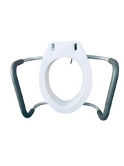Carex Raised Toilet Seat Safety Frame 7in 250 lb Steel Frame White Padded Grips