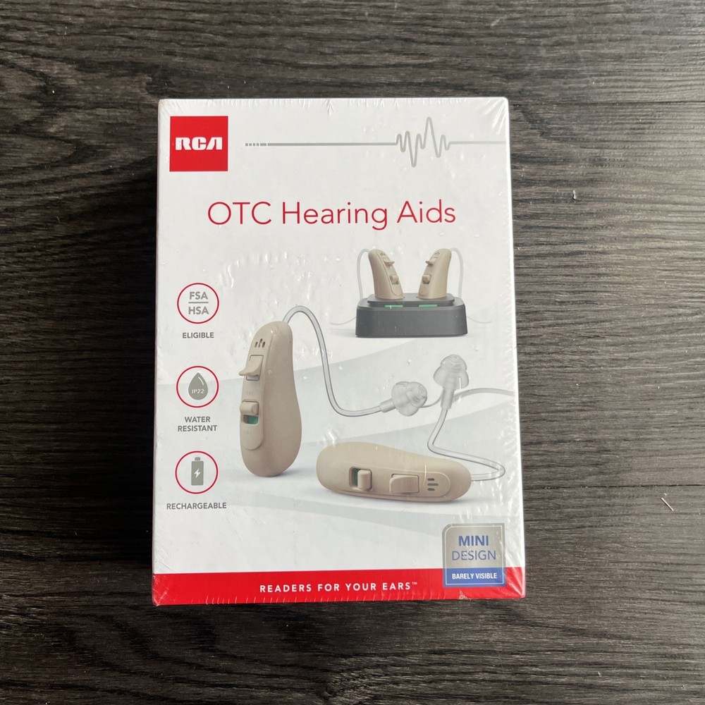 RCA RSH053BG OTC Hearing Aids Behind-the-Ear with Recharging Stand – Sealed