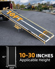 10FT Aluminum Multi-Folding Wheelchair Ramp Briefcase Style Portable Heavy Duty