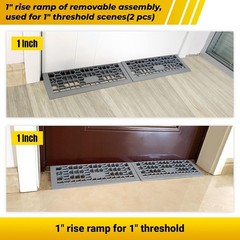 Two-Pack 1″ Rise Threshold Ramps – Strong, Eco-Friendly with 3000 Lbs Capacity