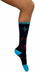 Heartbeat Compression Socks (12-15 mm/Hg) Black, Blue, Pink and white