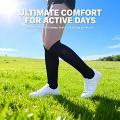 Compression Socks Black M(1Pair 20-30 mmHg Men and for Running, Travel flying…