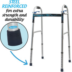 Steel-Reinforced Walker, Commode, and Bath Bench Replacement Rubber Tips, Black,