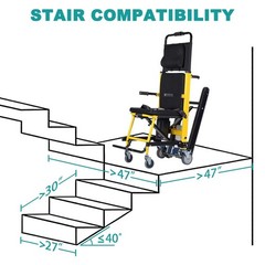 Irtme Foldable Stair Climbing Wheelchair, Electric Mobile Stair Lifts Chair