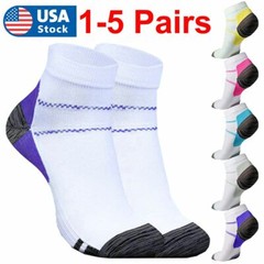 1-5 Pairs Compression Socks Plantar Fasciitis Arch Ankle Run Support Men Women