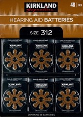 Kirkland Zinc-Air Premium Hearing Aid Batteries Size: 10, 13, 312 or 675 BB:2027