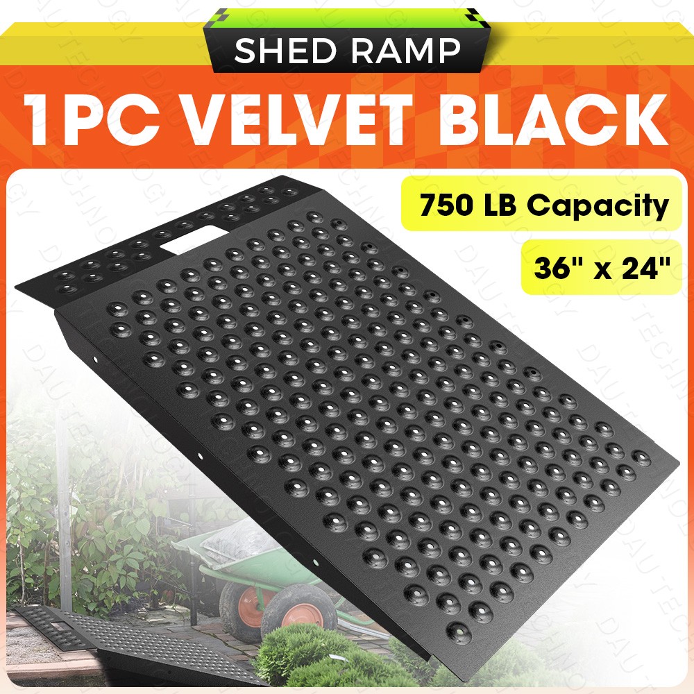 VNN 36″ x 24″ Shed Ramp for Riding Mower 750LB Anti-Slip Punch Plate Ramp Alloy