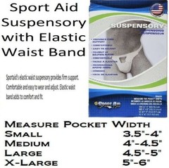 Sport Aid SA0249 Adjustable Suspensory Elastic Waist Band Large Latex Free 1ct