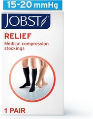 Relief 15-20 Knee High Open Toe Beige Compression Stockings, Medium​