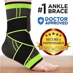 Mata1 – Ankle Brace for Plantar Fascitis Sprain Achilles – Black/Green- One Size