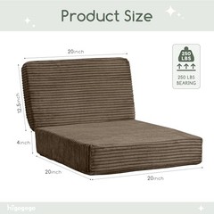 HIGOGOGO Corduroy Recliner Cushion Lumbar Support 4″ Thick