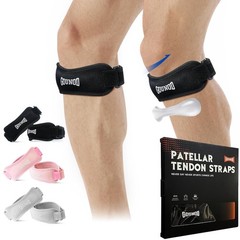 Patellar Tendon Support Strap 2 Pack,Knee for One Size, Black