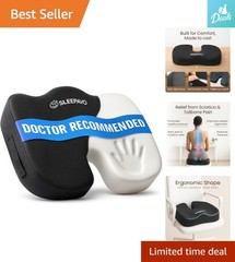 Portable Memory Foam Coccyx Cushion for Sciatica and Back Pain Relief – 275 lbs