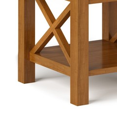 Simplihome Kitchener End – 21 Inch Wide Solid Wood Square Accent Drawer And