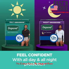 44 Ct Depend Fresh Protection Incontinence Underwear for Men, Adult Diapers, XXL