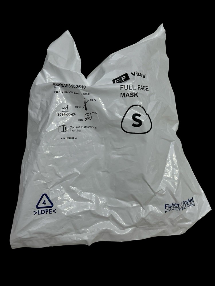 F&P Vitera 608477 Full Face Mask Sealed Size Small New Sealed PN 612800_A