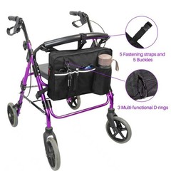 Rollator Bag with Cup Holder,Walker Bags for Folding Walker,Rollator Black