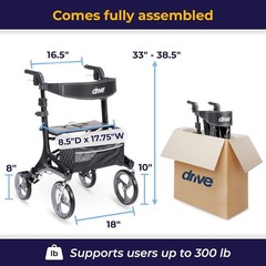 Drive Medical Nitro® Elite CF, Carbon Fiber Rollator