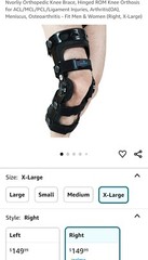 NVORLIY Hinged Knee Brace ROM Right / XL Adjustable NEW