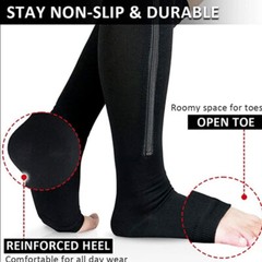 Compression Zip Up Socks Open-Toe Zipper Leg Support Unisex Socks Knee Stocking