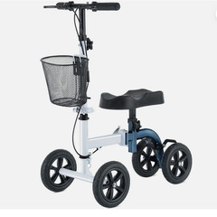 RINKMO Knee Scooter,All-Terrain Foldable KneeWalker basket adjustable 300lb load