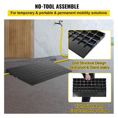 2200lb 3-Channel 2.6in Rise Rubber Threshold Ramp & Cord Cover