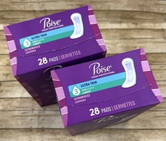 2 X Poise Fresh Protection Ultra Thin Pads Light Absorbency Level 3 (28 EA)