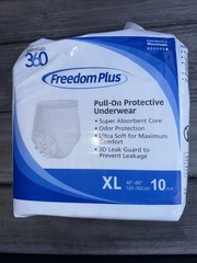 Freedom Plus ESSENTIAL360 Adult Underwear, Size XL 10 Count – One New Pack