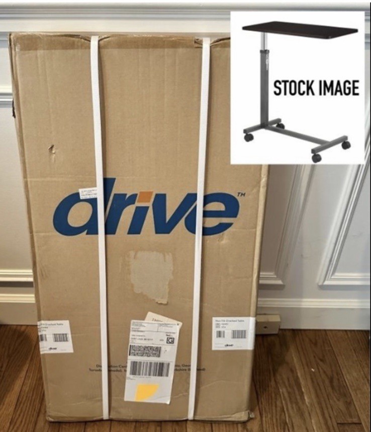 Drive Non-Tilt Overbed Table Walnut 28″-45″ Height Model #13067 -New In Box
