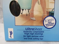 3 Jobst Ultrasheer Thigh High CT Silicone Lace Band 15 -20 mmHg SMALL Black N39M