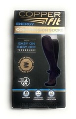 Copper Unisex-Adult Compression Socks, Size S/M( 6-9 Men, 7-10 Women), Black