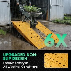 36″ x 48″ Shed Ramps Yellow Loading Ramp 1600LB Capacity Alloy Loading Dock Ramp