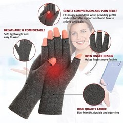 Arthritis Compression Gloves Fingerless Hand Support Carpal Tunnel Pain Relief